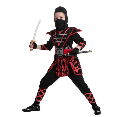 Child Girl Samurai Red Ninja Costume Spooktacular Spooktacular Creations