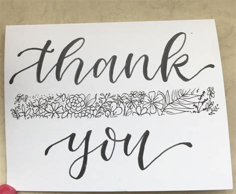 Hand Drawn Thank You Cards Set Of 9 Etsy