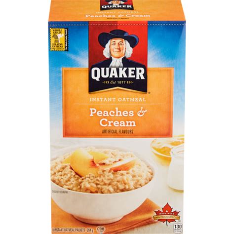 Quaker Peaches And Cream Instant Oatmeal 240 G Instacart