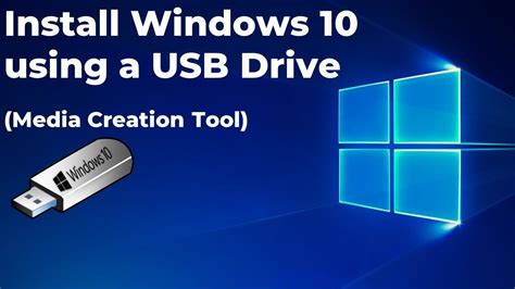 install windows 10 using a usb drive media creation tool youtube