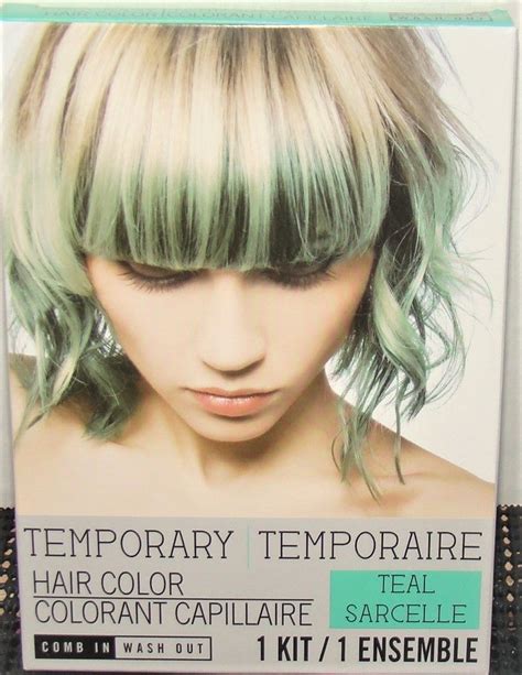 Do you dream about crazy look for one day? COMB IN WASH OUT Temporary Hair Color 'TEAL' 1 KIT - Hair ...