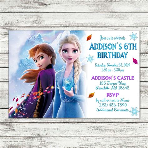Frozen 2 Birthday Party Invite Digital File Etsy Frozen Themed