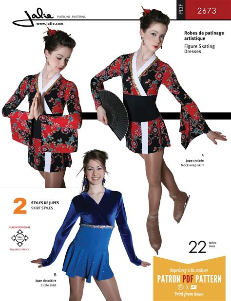 Jalie 2673 Kimono Surplice Neckline Skating Dress Pdf Pattern
