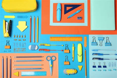 Flat Lay Composition With Different School Stationery Stock Image