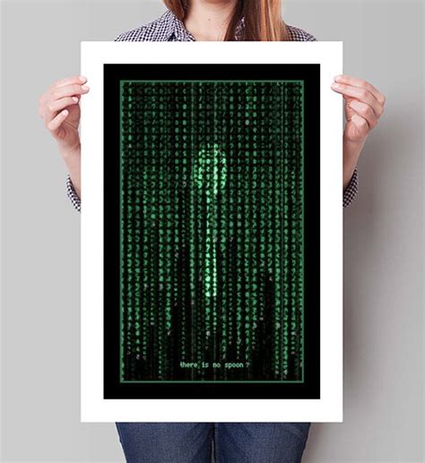 The Matrix Inspired Spoon Minimalist Movie Poster Print Etsy