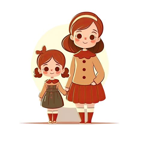 Mother And Daughter Cartoon 22917739 Png