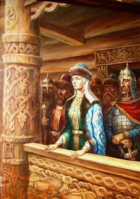 Russian Costume In Painting Mikhail N Shchrilyov Grand Princess Olga