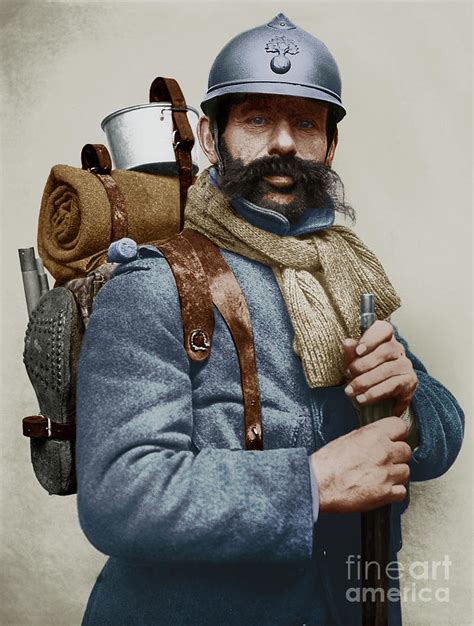 Portrait Of A French Soldier Dressed With His Sky Blue Military Uniform
