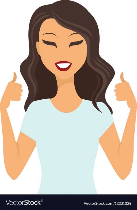 Girl Showing Thumbs Up Royalty Free Vector Image