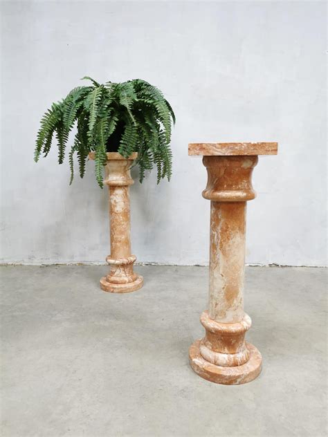Antique Marble Column Plant Stand Pillar Marmeren Zuil ‘marble Pink