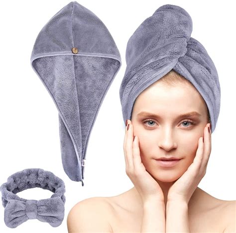Microfiber Hair Towel Wrap Set Anti Frizz Microfiber Hair Towel For Curly Long Hair Drying