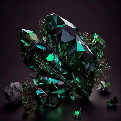 Premium Photo Shiny Crystal Emerald Gem Isolated On Black Background