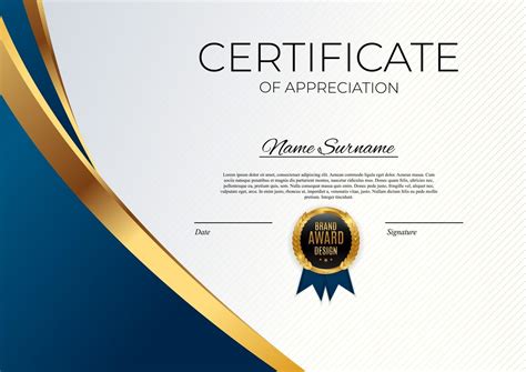 Certificate Of Achievement Template Set Background With Gold Badge And