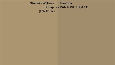 Sherwin Williams Burlap SW 6137 Vs Pantone 10347 C Side By Side