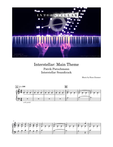 Interstellar Main Theme Piano Sheet Music Interstellar Theme Sheet