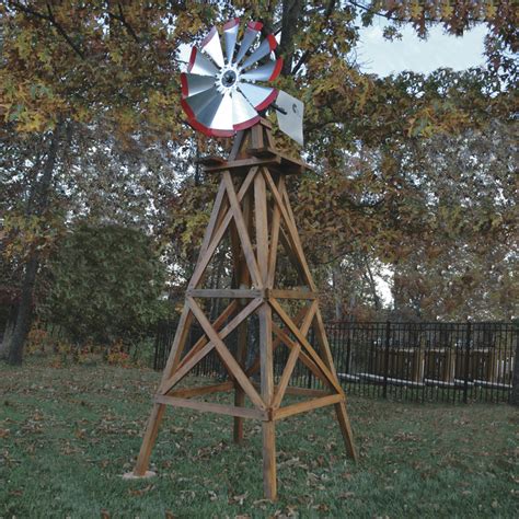 A wooden windmill has four basic parts: Outdoor Water Solutions Wooden Garden Windmill — 10ft.H ...