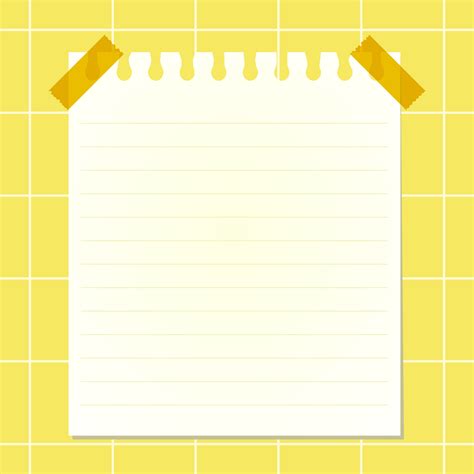 A Lined Note Paper Covered With Transparent Tape On A Yellow Background
