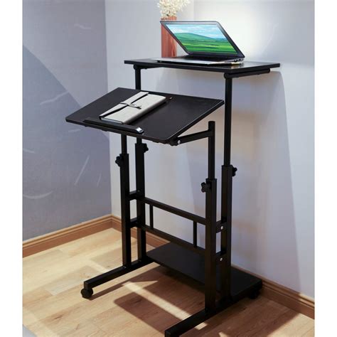Zytty Mobile Standing Desk Adjustable Computer Desk Rolling Laptop