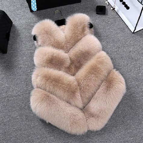 Zadorin New Luxury Faux Fox Fur Vest Women Plus Size Furry Short Faux