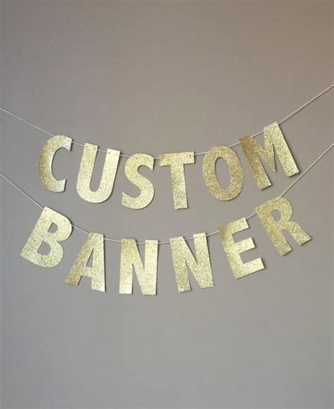 Custom Gold Glitter Banner Custom Name Banner Custom Birthday Banner