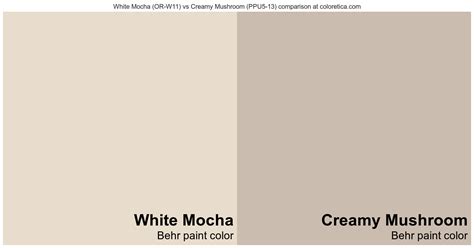 Behr White Mocha Vs Creamy Mushroom Color Side By Side