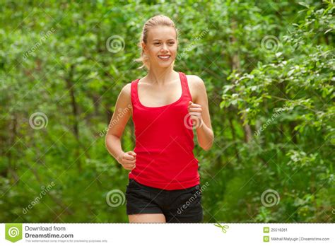 Young Woman Jogging Outdoors Stock Image Image Of Person