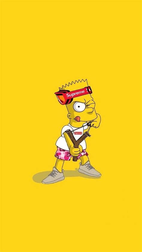 Cool and simple, classic hypebeast logo with the simpsons cartoon in blue background. Pin by Ahmad Griffin on Hypebeast | Bart simpson art ...