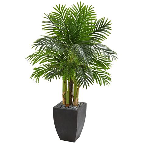 Kentia Palm Artificial Tree In Black Planter Nearly Natural
