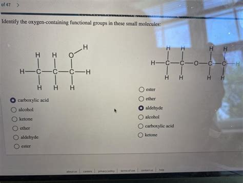 Solved Of 47 Identify The Oxygen Containing Functional