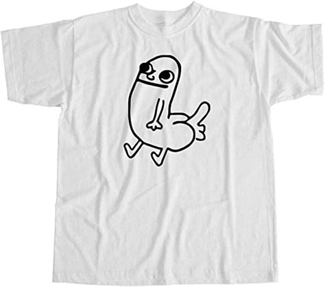 Dick Butt T Shirt Funny Meme Retro Cartoon Short Sleeve Top White S