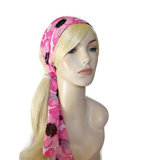 Pink Hair Scarf Pink Headband For Women Scarf Headband Pink Etsy