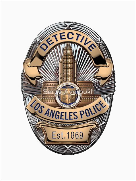 Los Angeles Police Department Lapd Detective Badge Over White