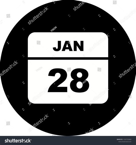 January 28th Date On A Single Day Calendar Royalty Free Stock Vector
