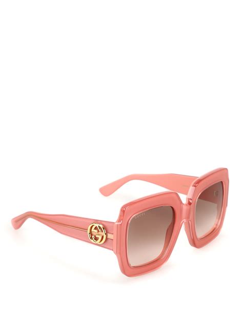 Gucci Pink Oversized Sunglasses Sunglasses Gg0178s007