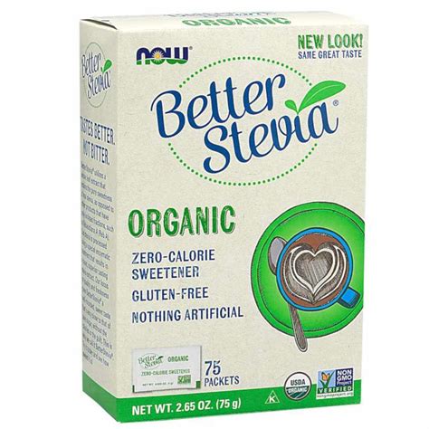 Better Stevia Sweetener 75 Bustine Now Foods