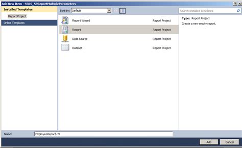 SSRS Report Using Stored Procedure With Multiple Parameters