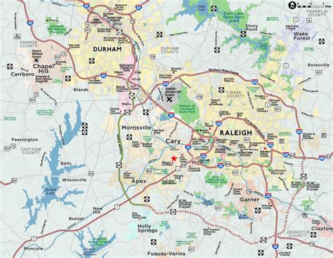 Map Of Raleigh Nc And Surrounding Towns Pinellas County Elevation Map