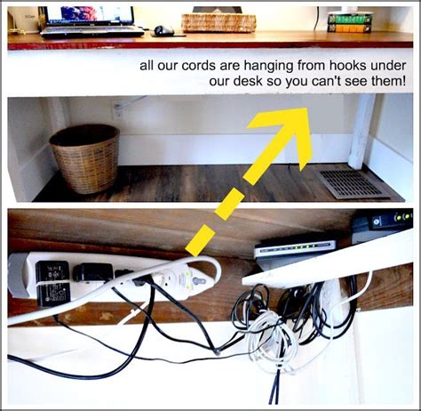 Hiding Cords Under The Desk Home Diy Home Organization Diy Home Decor