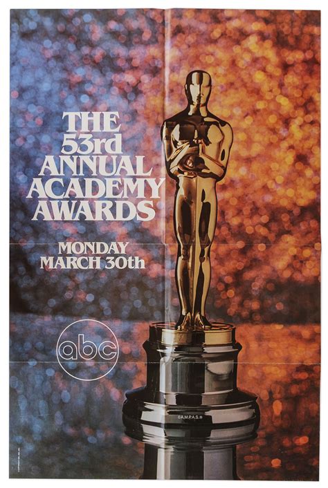 Lot Detail - 53rd Academy Awards Poster From 1981