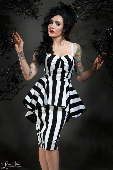 deadly dames vintage goth pinup capsule collection glamour ghoul dress in black and white