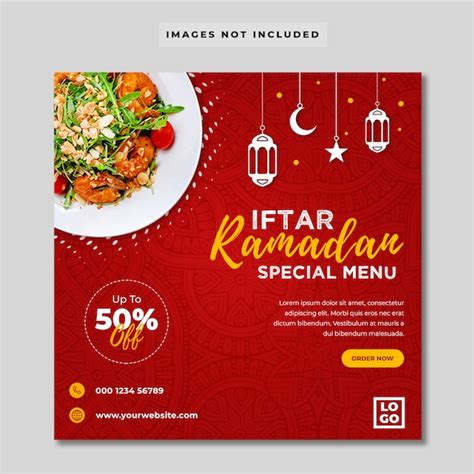 Iftar Ramadan Special Menu Social Media Banner Psd Premium