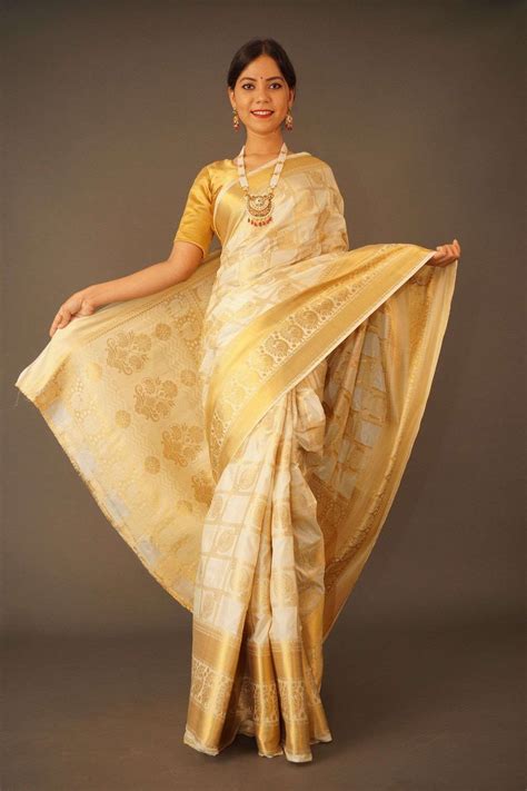 Kasavu Saree Golden Saree Gold Blouse Saree Border Art Silk Sarees Border Pattern Fabric
