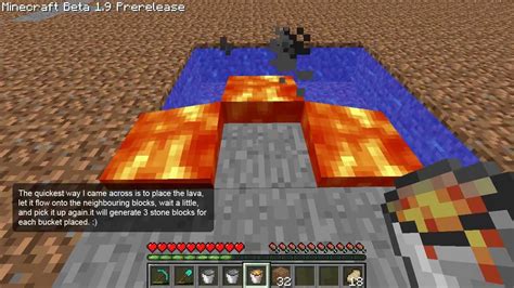 Minecraft Generating Smooth Stone Using Water And Lava Youtube