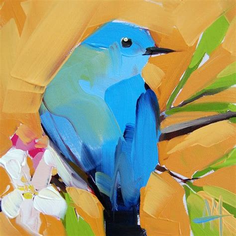 Bluebird No 53 Original Bird Oil Painting By Angela Moulton 6 Etsy