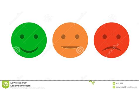 Smiley Icon Set Emoticons Positive Neutral And Negative Vector
