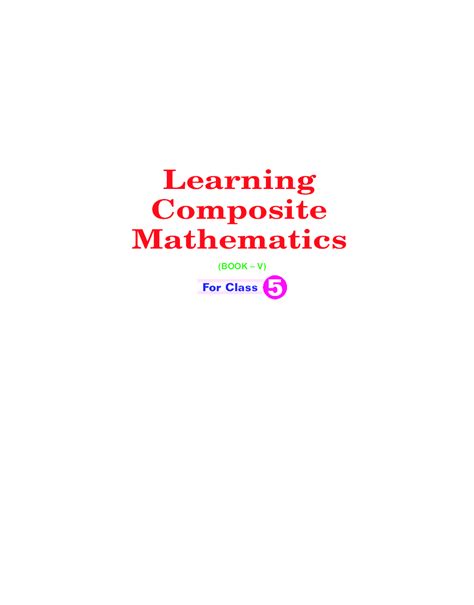 Download Learning Composite For Class 5 Mathematics Pdf Online 2021