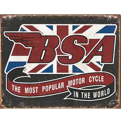 Bsa Most Popular Sign British Motorcycle Tin Sign Kidscollections