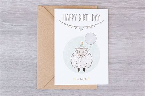 Happy Birthday To Ewe Card ⋆ February Stars