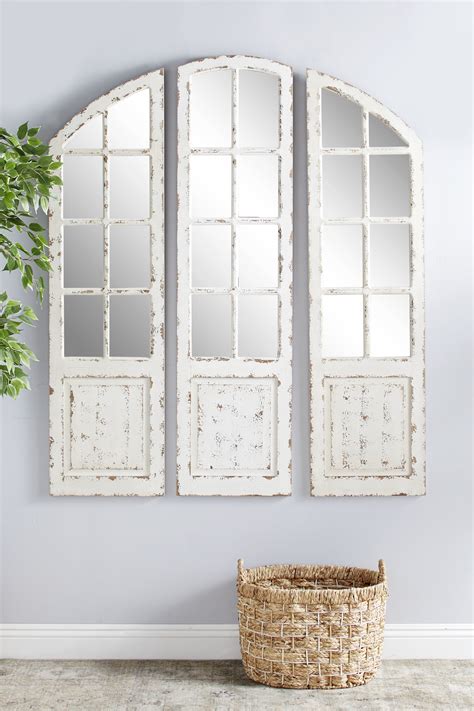 Farmhouse Arched Frames With Mirror Set Of Two Ec7