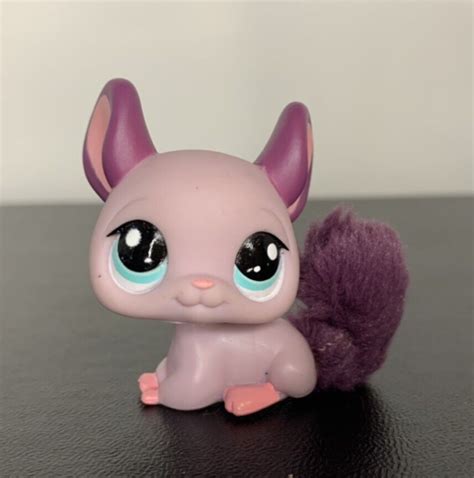Littlest Pet Shop Mauve Purple Chinchilla Wfurry Fluffy Fuzzy Tail